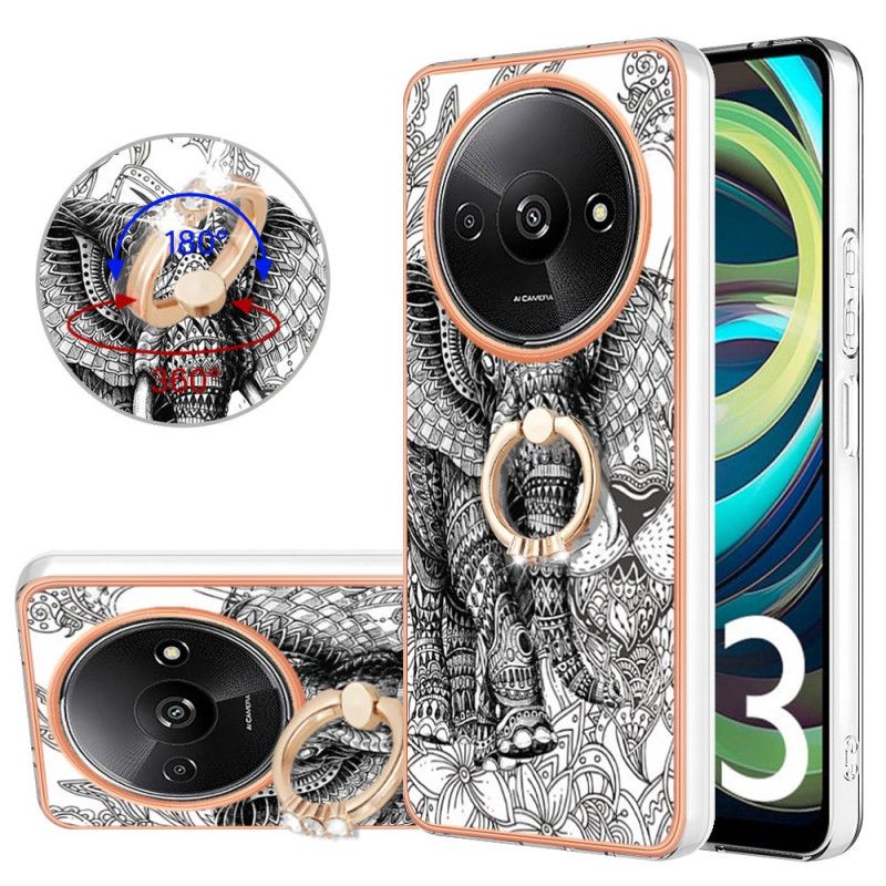 Coque Xiaomi Redmi A3 / Poco C61 Anneau-Support Éléphant Totem