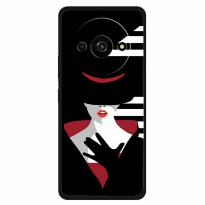 Coque Xiaomi Redmi A3 / Poco C61 Dame au Chapeau Noir