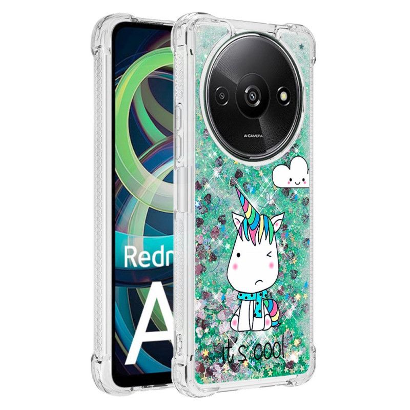 Coque Xiaomi Redmi A3 / Poco C61 Paillettes Licorne