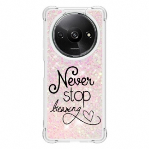 Coque Xiaomi Redmi A3 / Poco C61 Paillettes Never Stop Dreaming