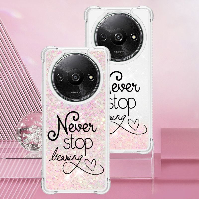 Coque Xiaomi Redmi A3 / Poco C61 Paillettes Never Stop Dreaming