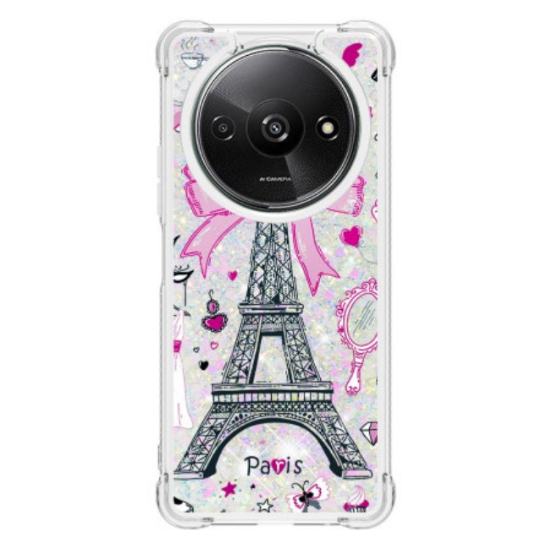 Coque Xiaomi Redmi A3 / Poco C61 Paillettes Tour Eiffel