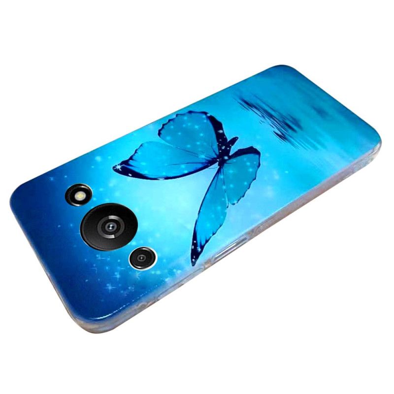 Coque Xiaomi Redmi A3 / Poco C61 Papillon Bleu