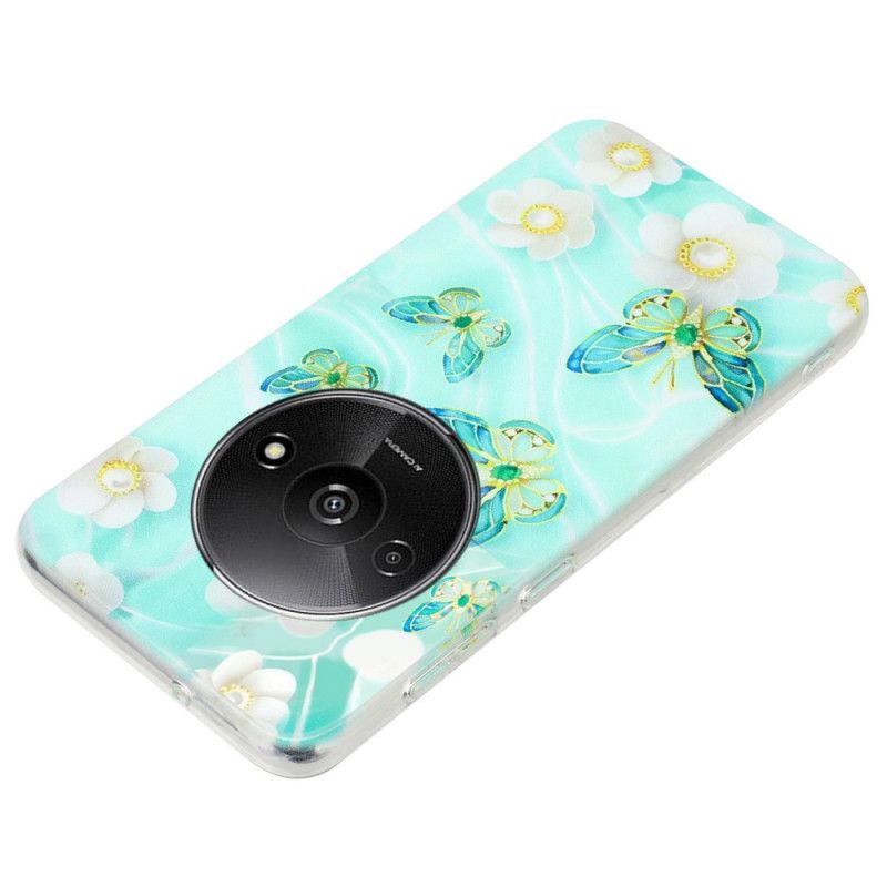 Coque Xiaomi Redmi A3 / Poco C61 Papillons et Fleurs