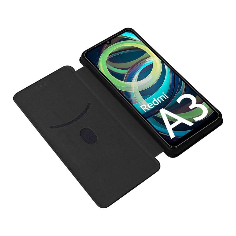 Flip Cover Xiaomi Redmi A3 / Poco C61 Fibre Carbone