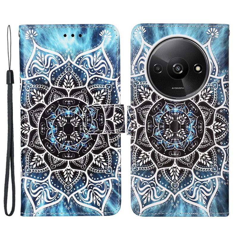 Housse Xiaomi Redmi A3 / Poco C61 Fleur Mandala à Lanière