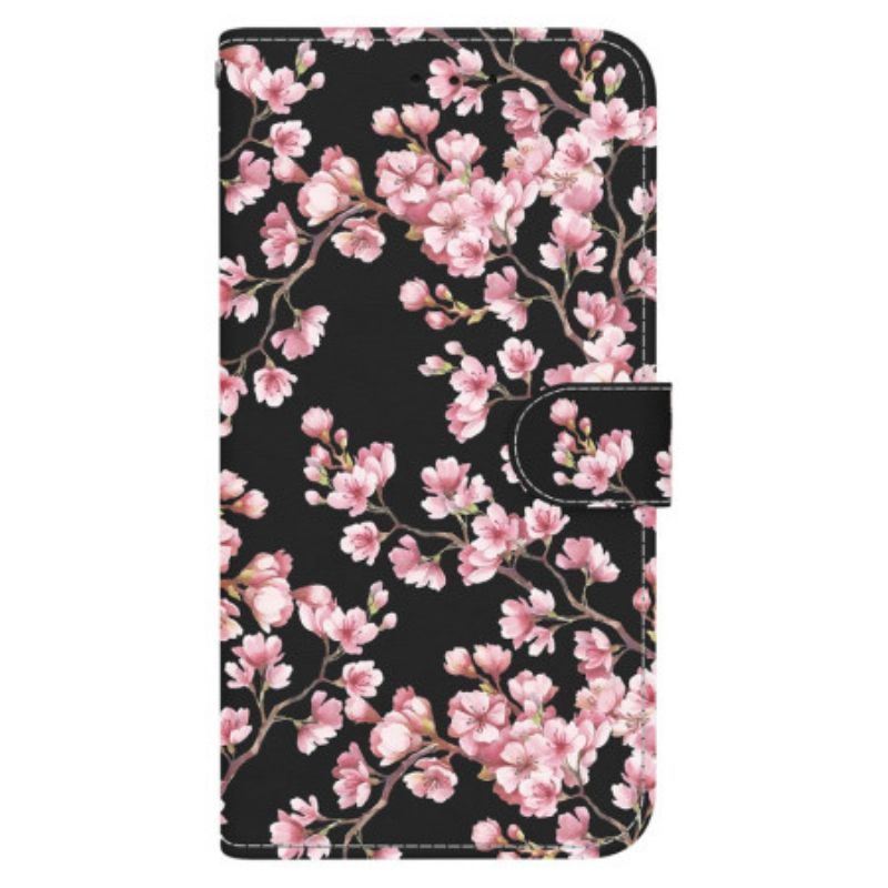 Housse Xiaomi Redmi A3 / Poco C61 Fleurs de Prunier à Lanière