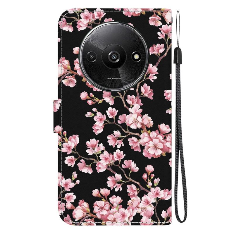 Housse Xiaomi Redmi A3 / Poco C61 Fleurs de Prunier à Lanière