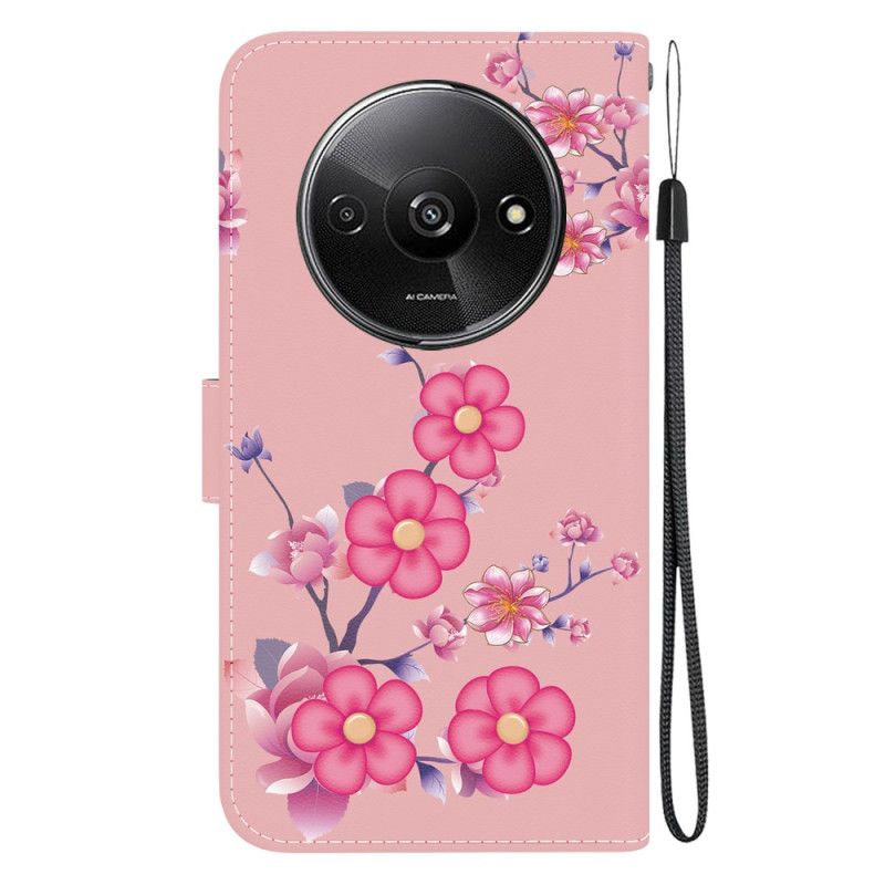 Housse Xiaomi Redmi A3 / Poco C61 Motif Sakura à Lanière