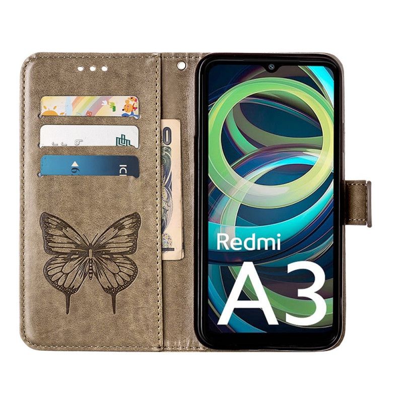 Housse Xiaomi Redmi A3 / Poco C61 Papillon Art à Lanière