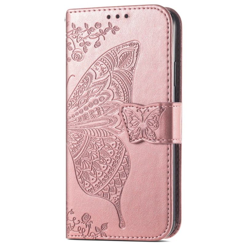 Housse Xiaomi Redmi A3 / Poco C61 Papillon Baroque à Lanière