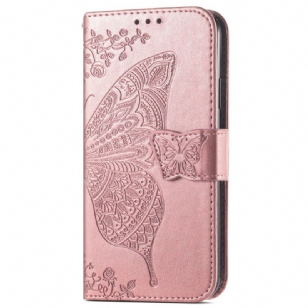 Housse Xiaomi Redmi A3 / Poco C61 Papillon Baroque à Lanière