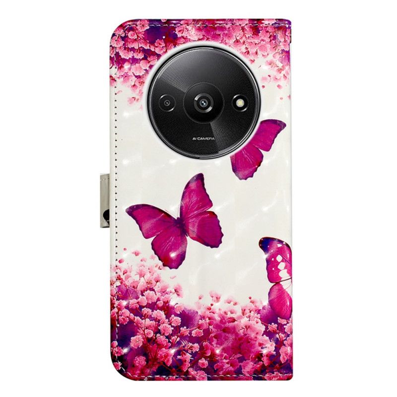 Housse Xiaomi Redmi A3 / Poco C61 Papillons Roses