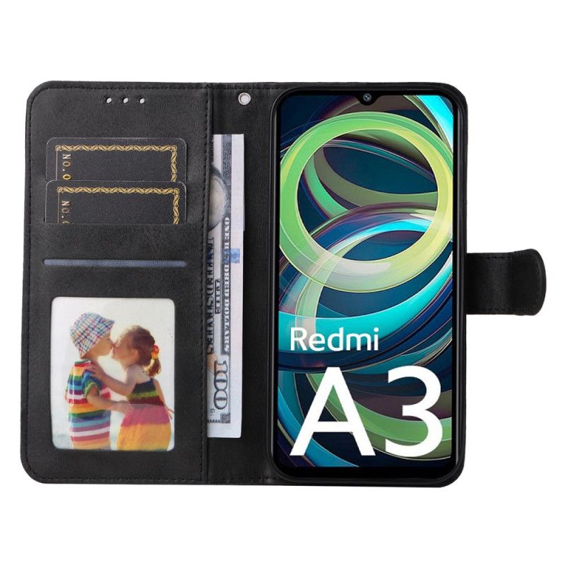 Housse Xiaomi Redmi A3 / Poco C61 Style Cuir Uni à anière