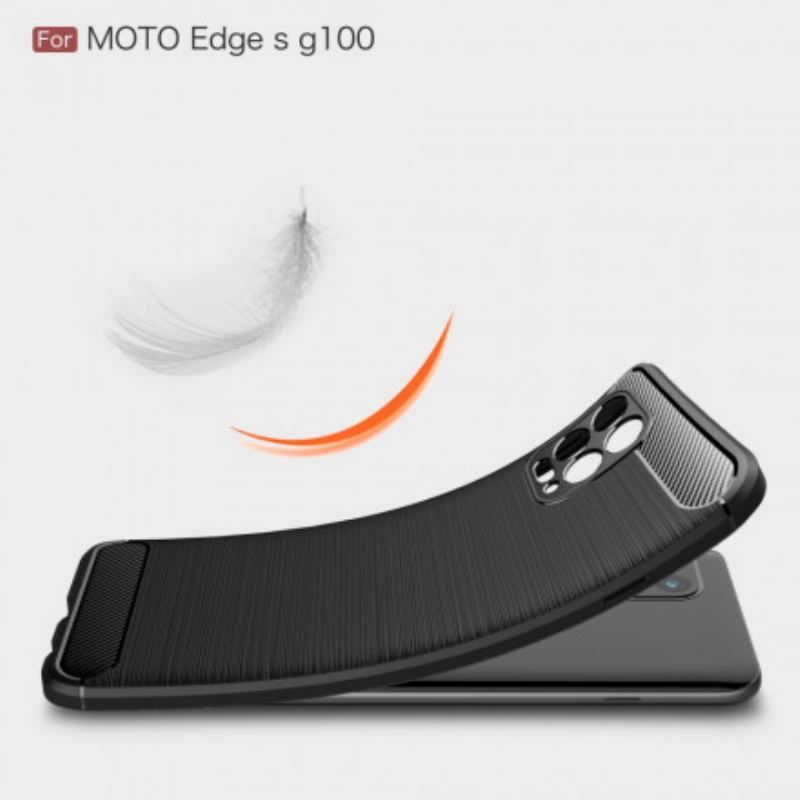 Coque Moto G100 Fibre Carbone Brossée