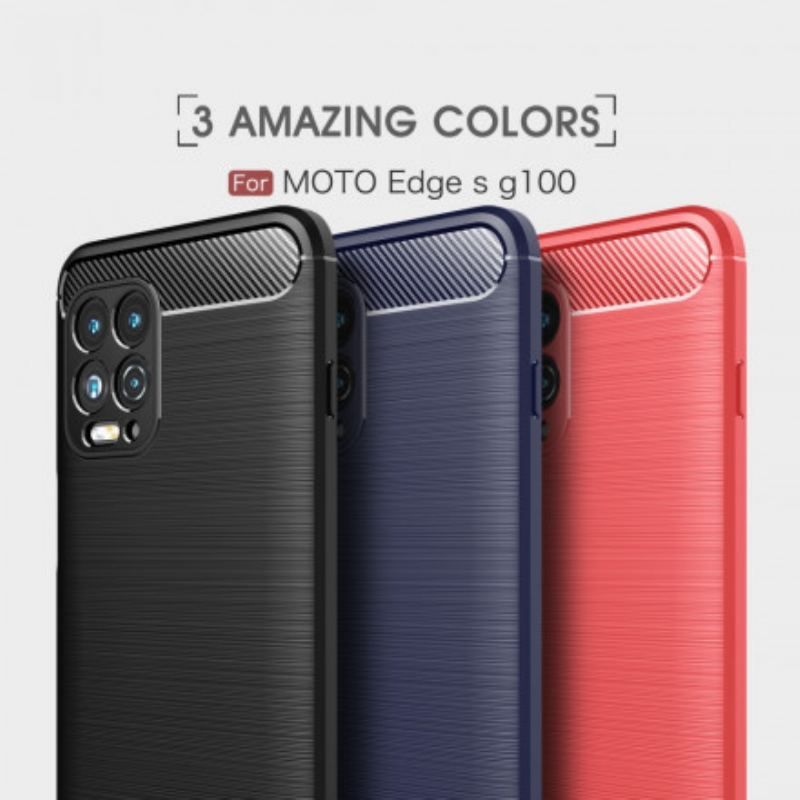 Coque Moto G100 Fibre Carbone Brossée