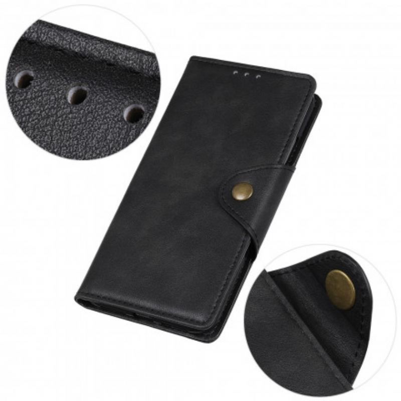 Housse Moto G100 Simili Cuir Bouton