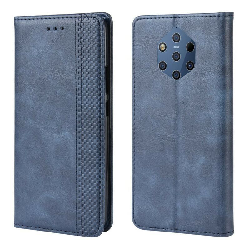 Flip Cover Nokia 9 PureView Effet Cuir Vintage Stylisé