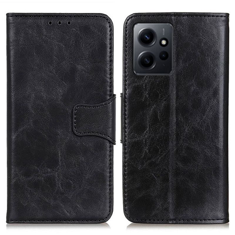 Housse Xiaomi Redmi Note 12 4G Cuir Fendu Fermoir Réversible