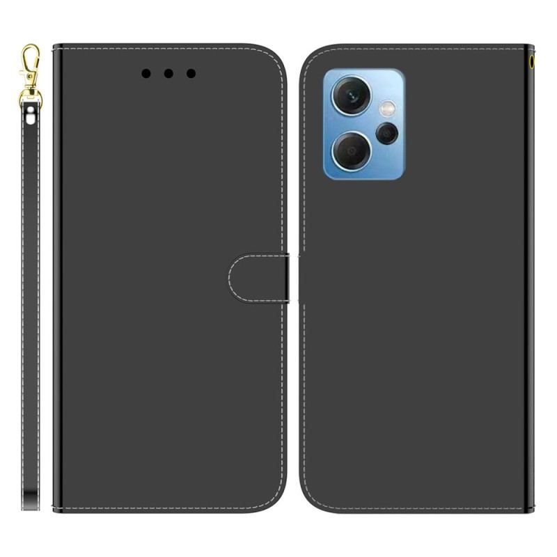 Housse Xiaomi Redmi Note 12 4G Simili Cuir Miroir avec Lanière