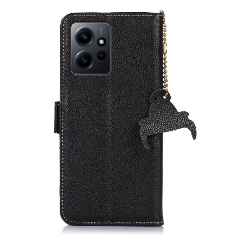 Housse Xiaomi Redmi Note 12 4G Véritable Cuir Texturé RFID