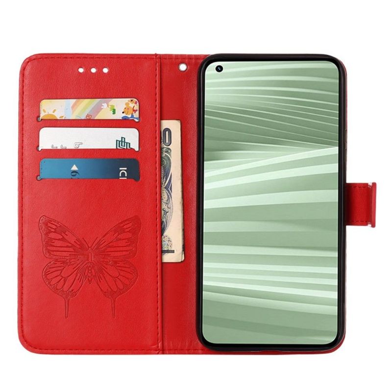 Housse Realme 9i Papillon Fleur Porte-Cartes