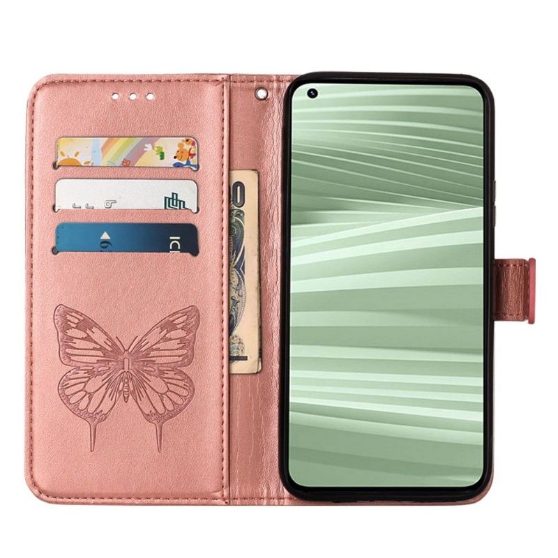 Housse Realme 9i Papillon Fleur Porte-Cartes