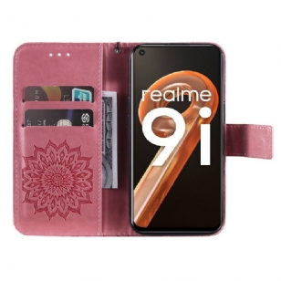 Housse Realme 9i Sunflower à lanière