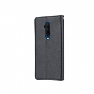 OnePlus 7T Pro - Housse effet cuir stand case