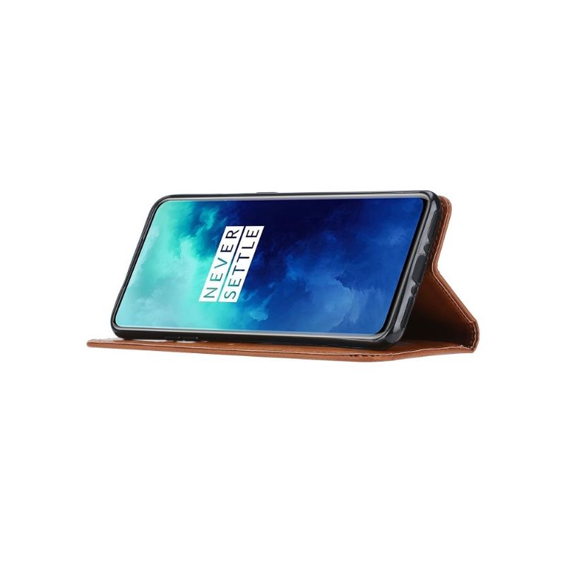 OnePlus 7T Pro - Housse effet cuir stand case