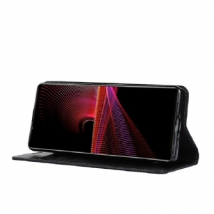 Housse Sony Xperia 1 III Cuir Porte Cartes Fonction Support