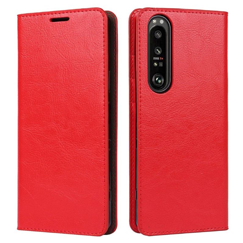 Housse Sony Xperia 1 III Cuir Porte Cartes Fonction Support