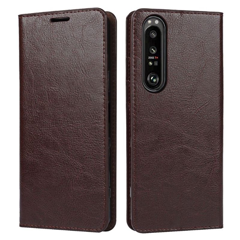 Housse Sony Xperia 1 III Cuir Porte Cartes Fonction Support