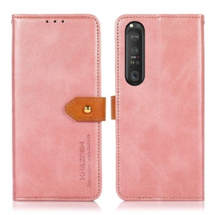 Housse Sony Xperia 1 III KHAZNEH Bicolore simili cuir