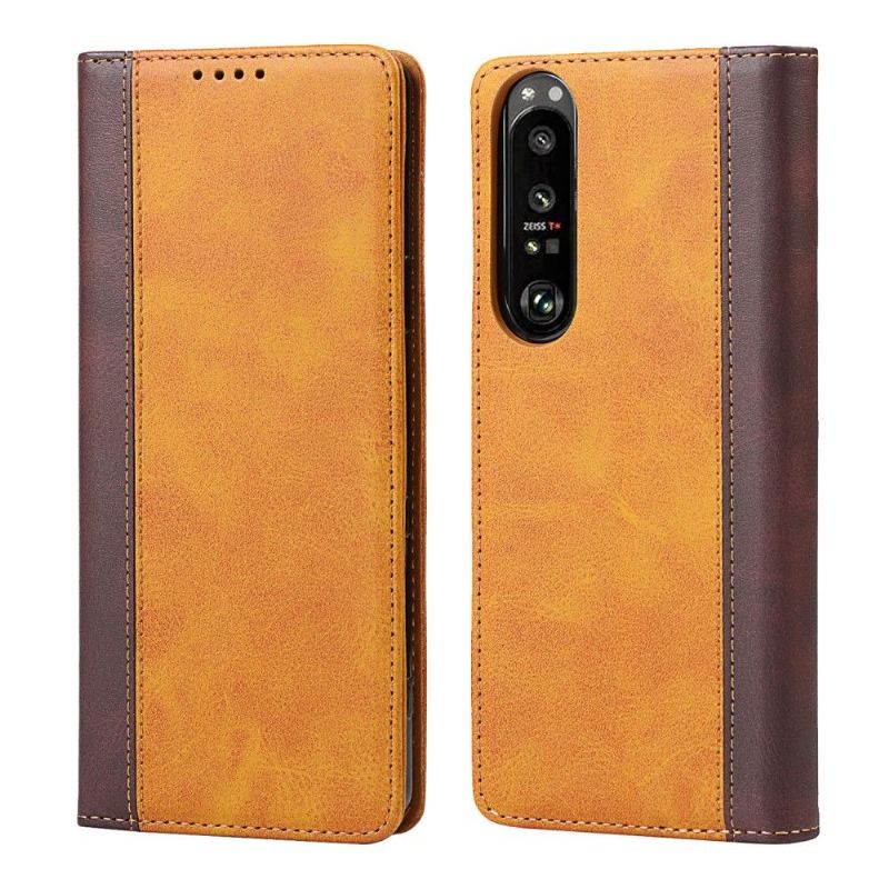 Housse Sony Xperia 1 III LISA simili cuir bicolore