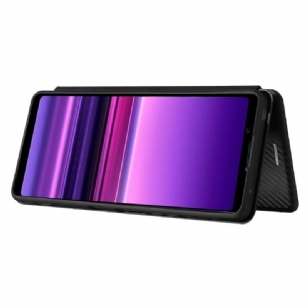 Housse Sony Xperia 1 III Simili Cuir Style Fibre de Carbone