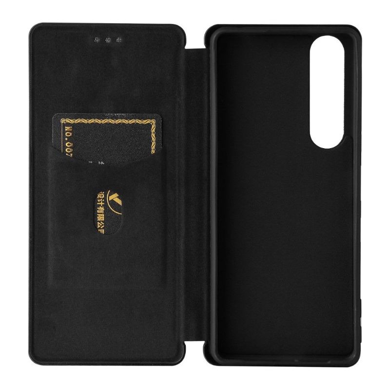 Housse Sony Xperia 1 III Simili Cuir Style Fibre de Carbone