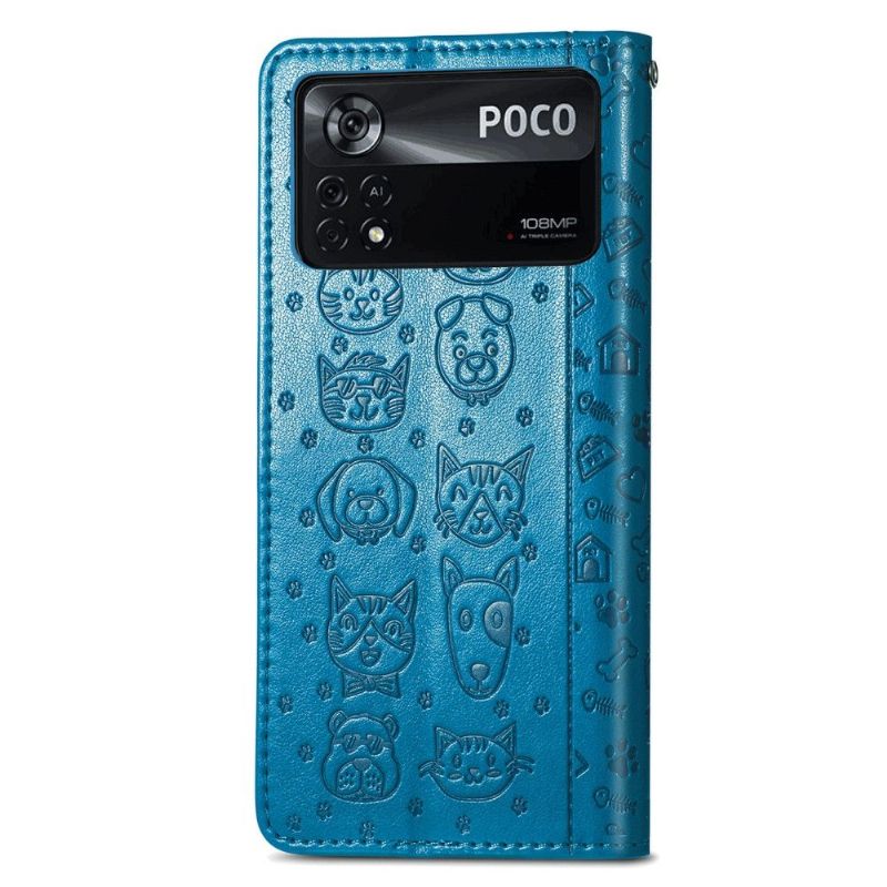 Housse Xiaomi Poco X4 Pro 5G effet cuir animaux en relief