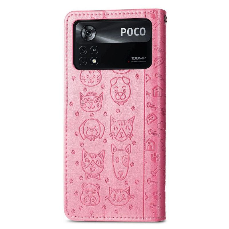 Housse Xiaomi Poco X4 Pro 5G effet cuir animaux en relief