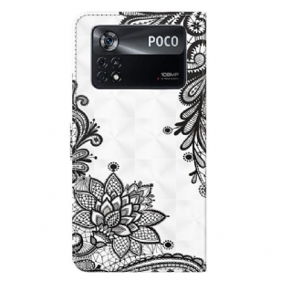 Housse Xiaomi Poco X4 Pro 5G fleurs dentelle