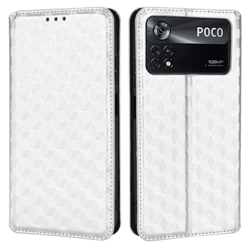 Housse Xiaomi Poco X4 Pro 5G flip cover design géométrie