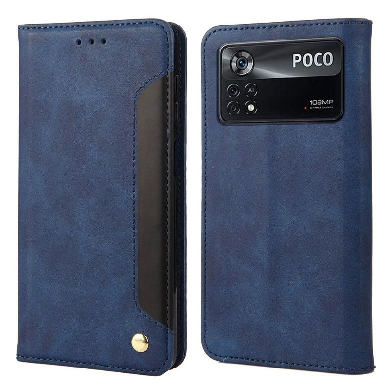 Housse Xiaomi Poco X4 Pro 5G folio portefeuille effet cuir