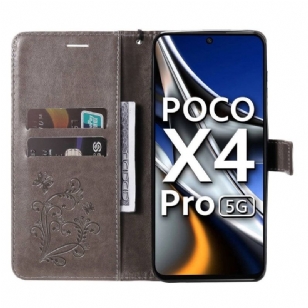 Housse Xiaomi Poco X4 Pro 5G Papillons fonction support