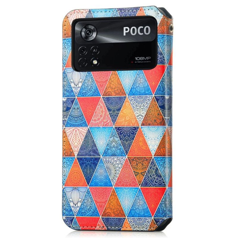 Housse Xiaomi Poco X4 Pro 5G Rabat Flip Mandala Kaléidoscope