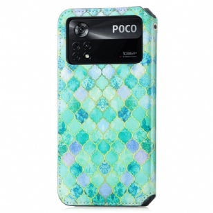 Housse Xiaomi Poco X4 Pro 5G Rabat Flip Motif Arabesque