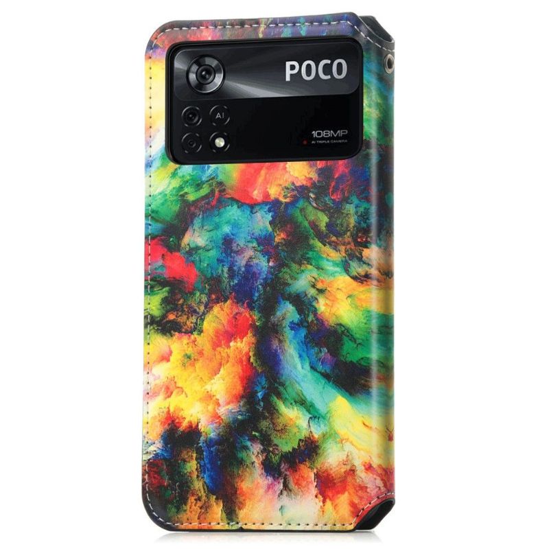 Housse Xiaomi Poco X4 Pro 5G Rabat Flip Nuage iridescent