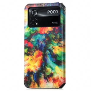 Housse Xiaomi Poco X4 Pro 5G Rabat Flip Nuage iridescent