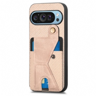 Coque Google Pixel 9 / Pixel 9 Pro Fibre Carbone Porte-Cartes