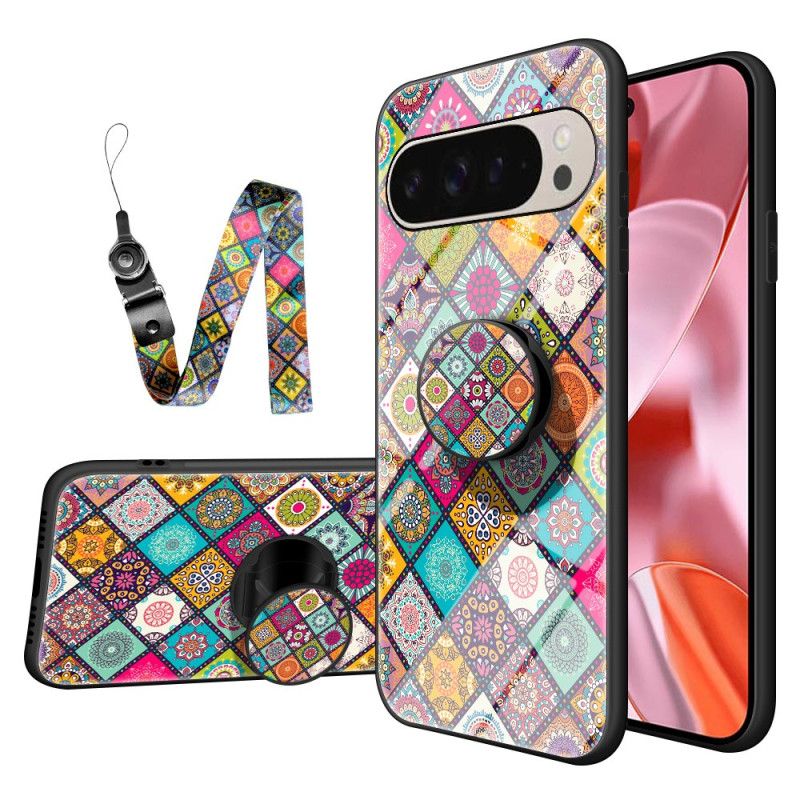 Coque Google Pixel 9 / Pixel 9 Pro Support et Lanière Patchwork