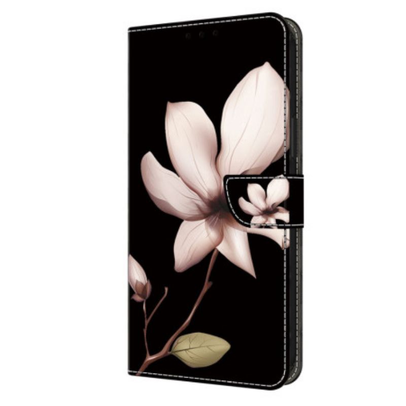 Housse Google Pixel 9 / Pixel 9 Pro Fleur Rose sur Fond Noir